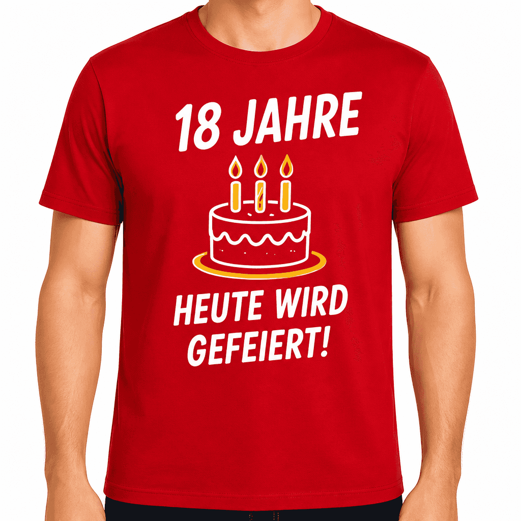 T-Shirt zum 18. Geburtstag – 18 jahre heute wird gefeiert!