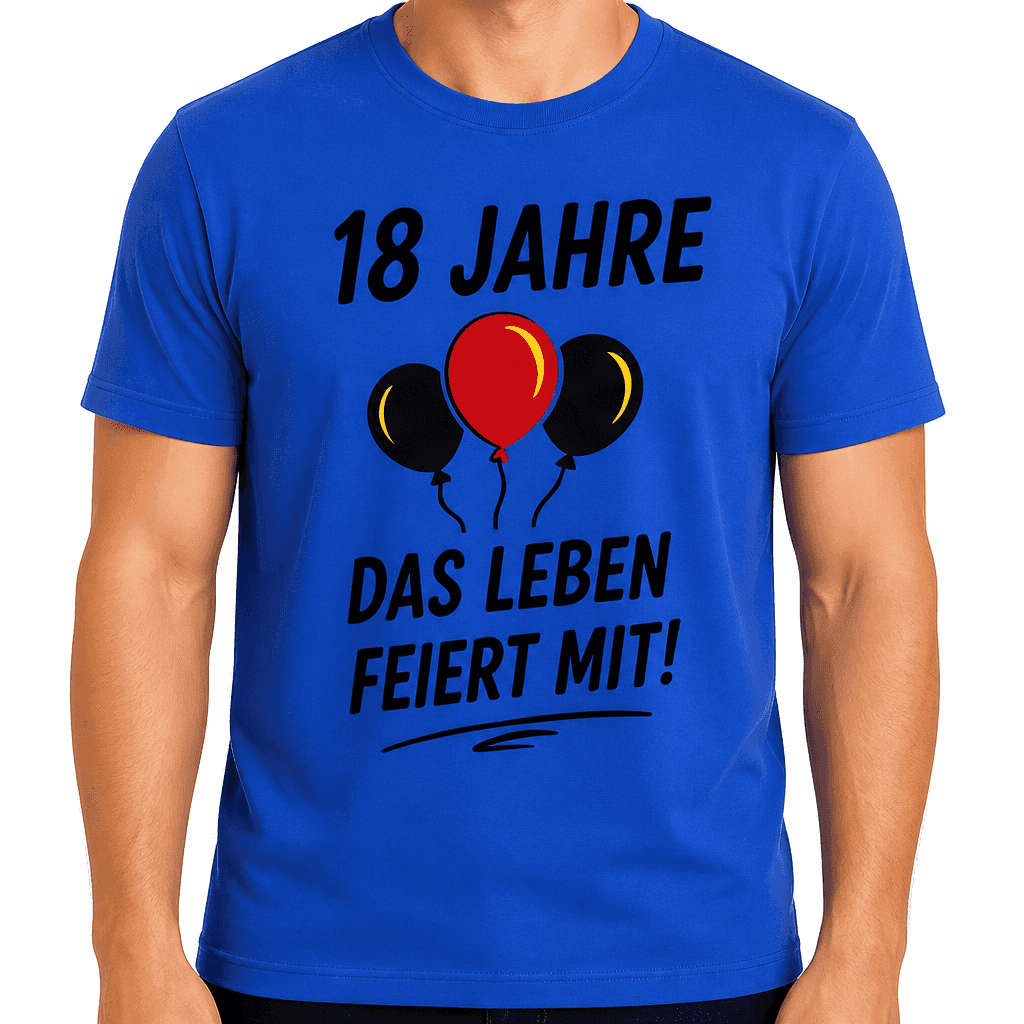 T-Shirt zum 18. Geburtstag – 18 jahre das leben feiert mit!