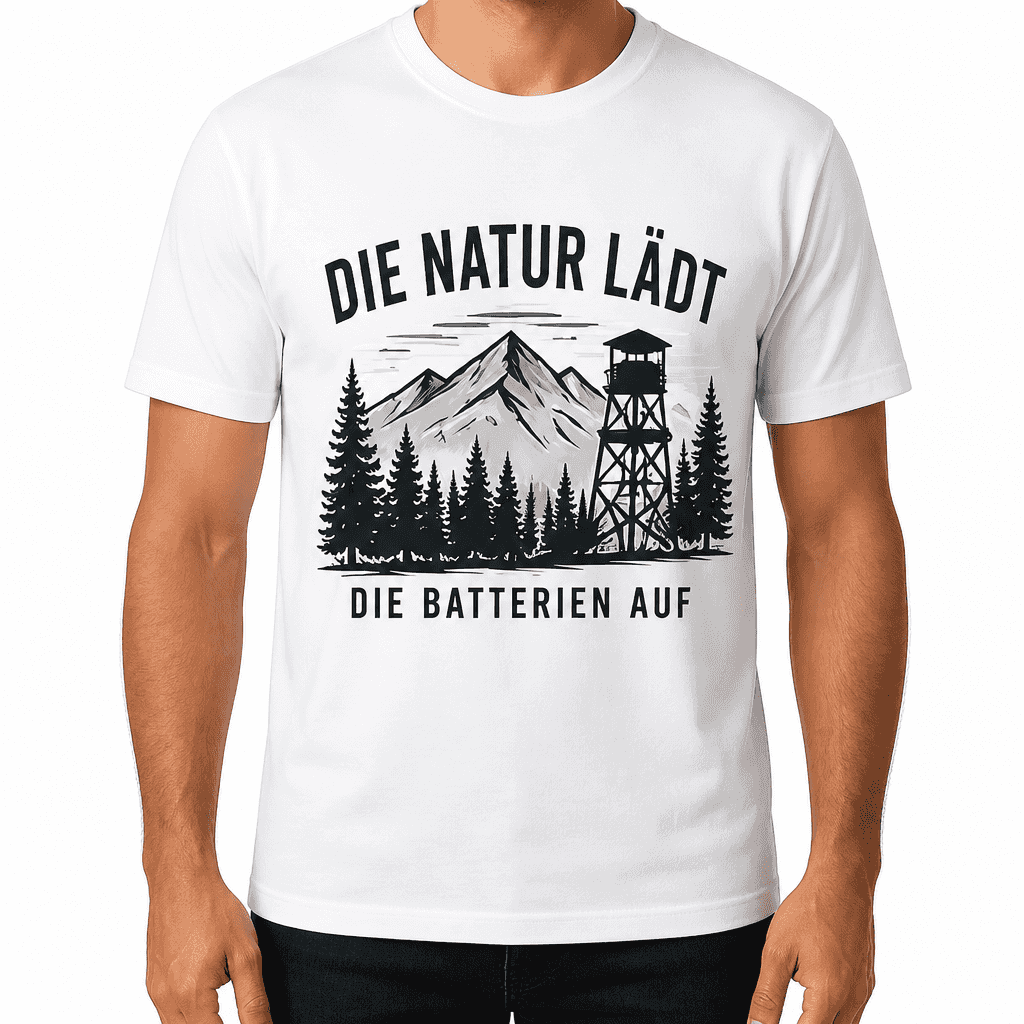 Jagd-T-Shirt – DIE NATUR LÄDT DIE BATTERIEN AUF