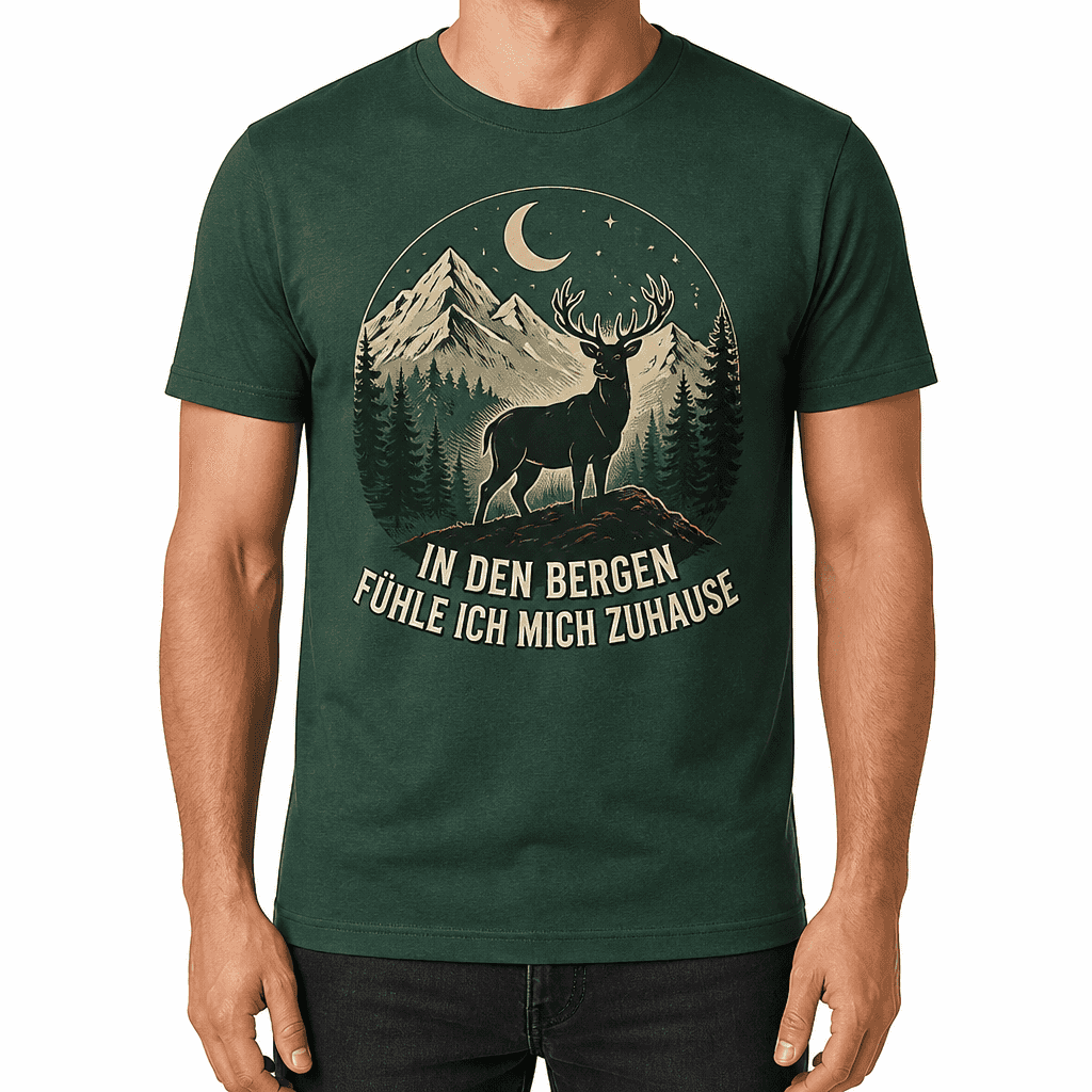 Jagd-T-Shirt – IN DEN BERGEN FÜHLE ICH MICH ZUHAUSE