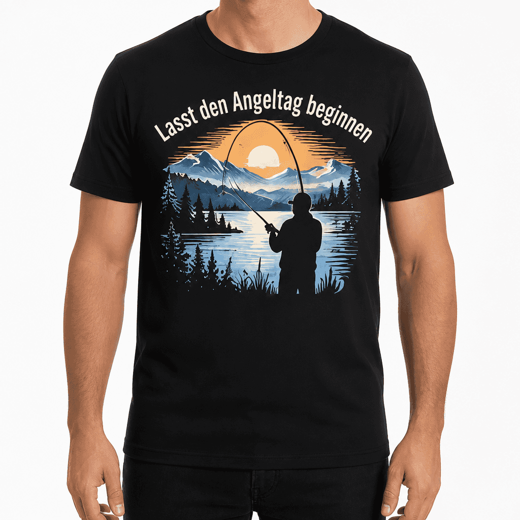 Angler-T-Shirt – Lasst den Angeltag beginnen