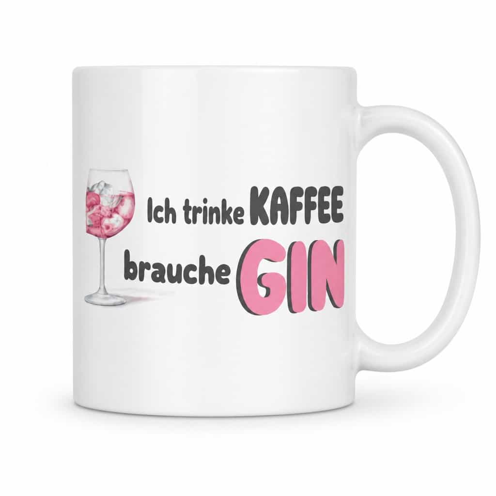 Lustige Tasse i trink Kaffee i brauch Gin