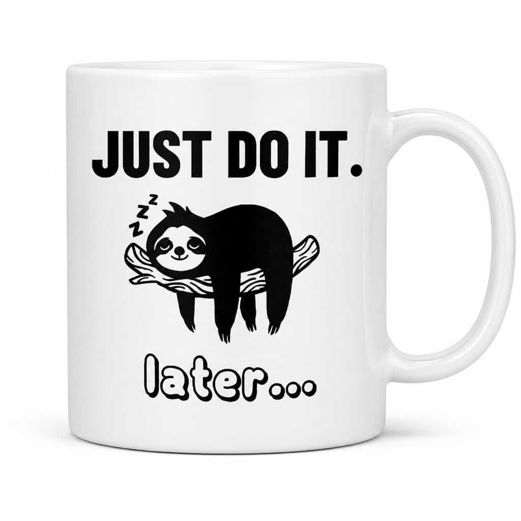 Lustige Tasse Just Do It Faultier