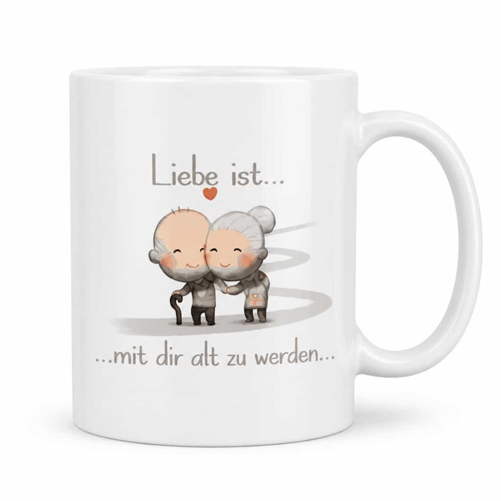 Lustige Tasse Liebe ist mit dir alt werden