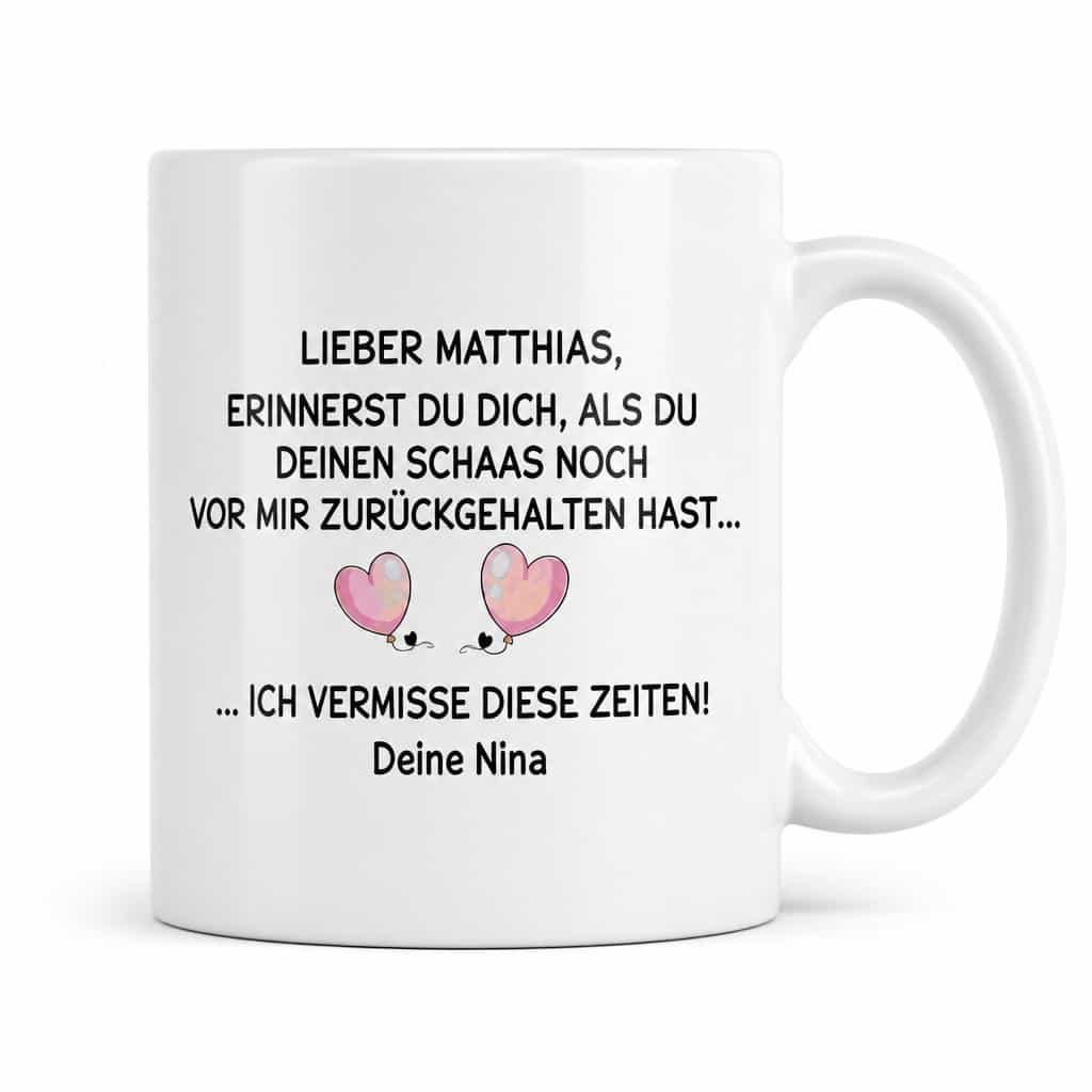 Lustige Tasse Schaas Spruch mit eigenem Namen