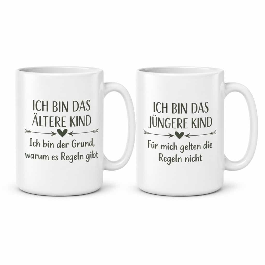 Pärchen Tasse älteres und jüngeres Kind