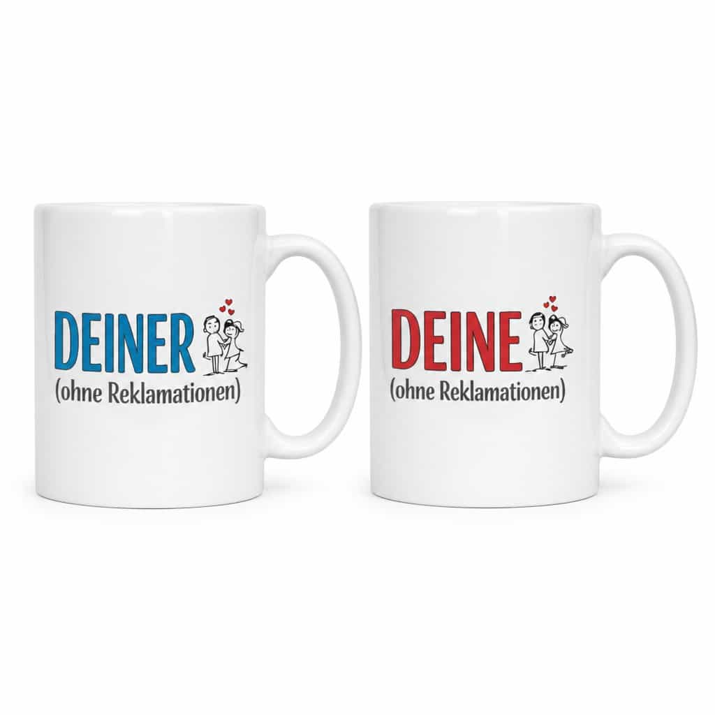 Pärchen Tasse deiner und deine ohne Reklamationen