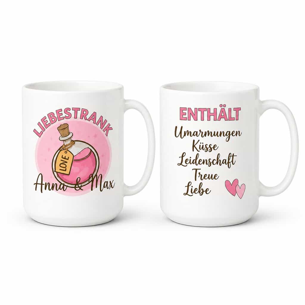 Pärchen Tasse Liebestrank mit eigenem Namen
