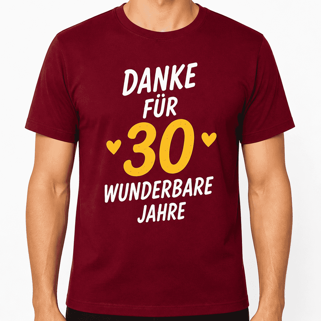 T-Shirt zum 30. Geburtstag – Danke für 30 wunderbare jahre