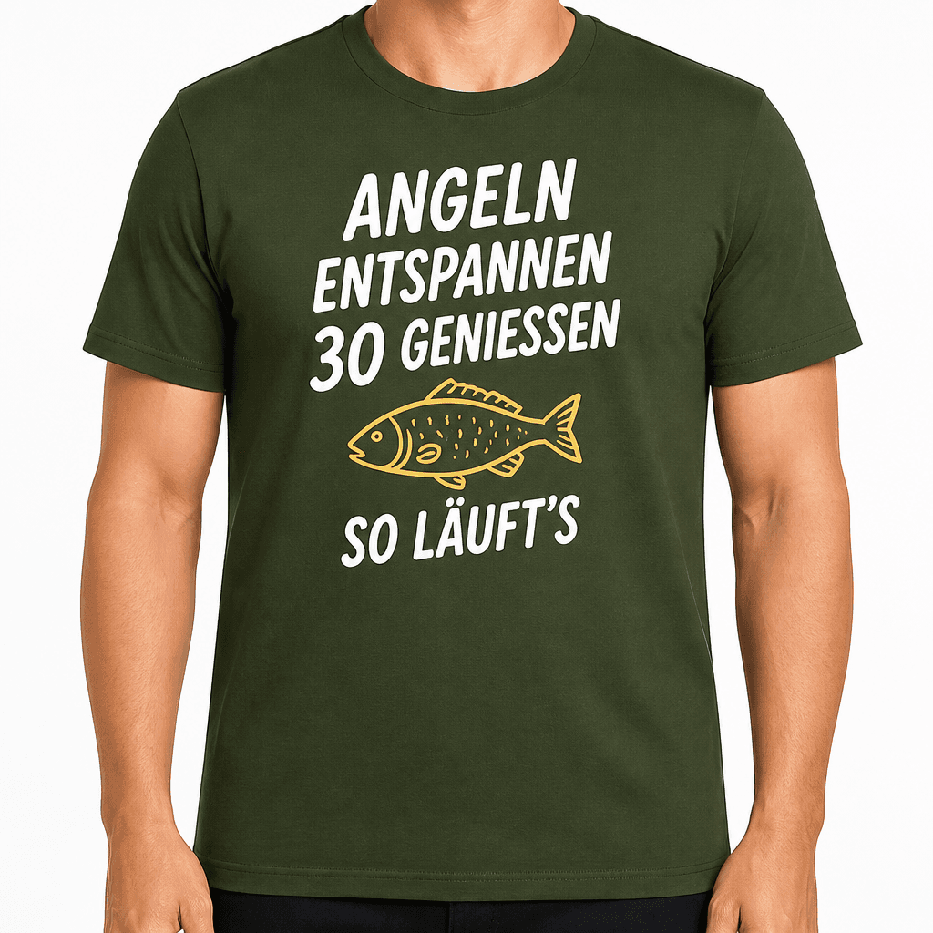 T-Shirt zum 30. Geburtstag – Angeln entspannen 30 geniessen so läuft's