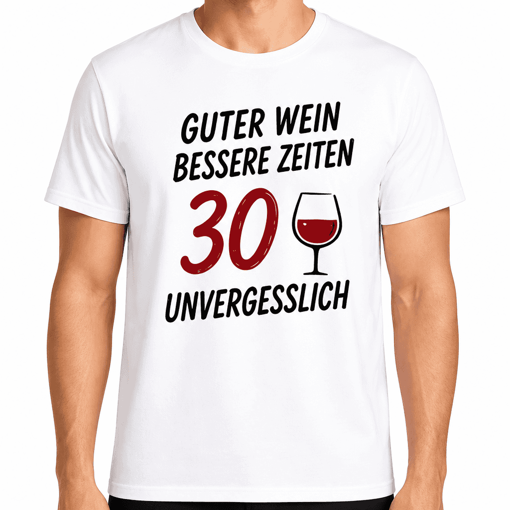 T-Shirt zum 30. Geburtstag – Guter wein bessere zeiten 30 unvergesslich