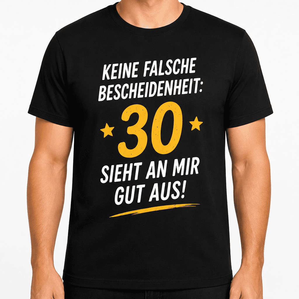 T-Shirt zum 30. Geburtstag – Keine falsche bescheidenheit: 30 sieht an mir gut aus!