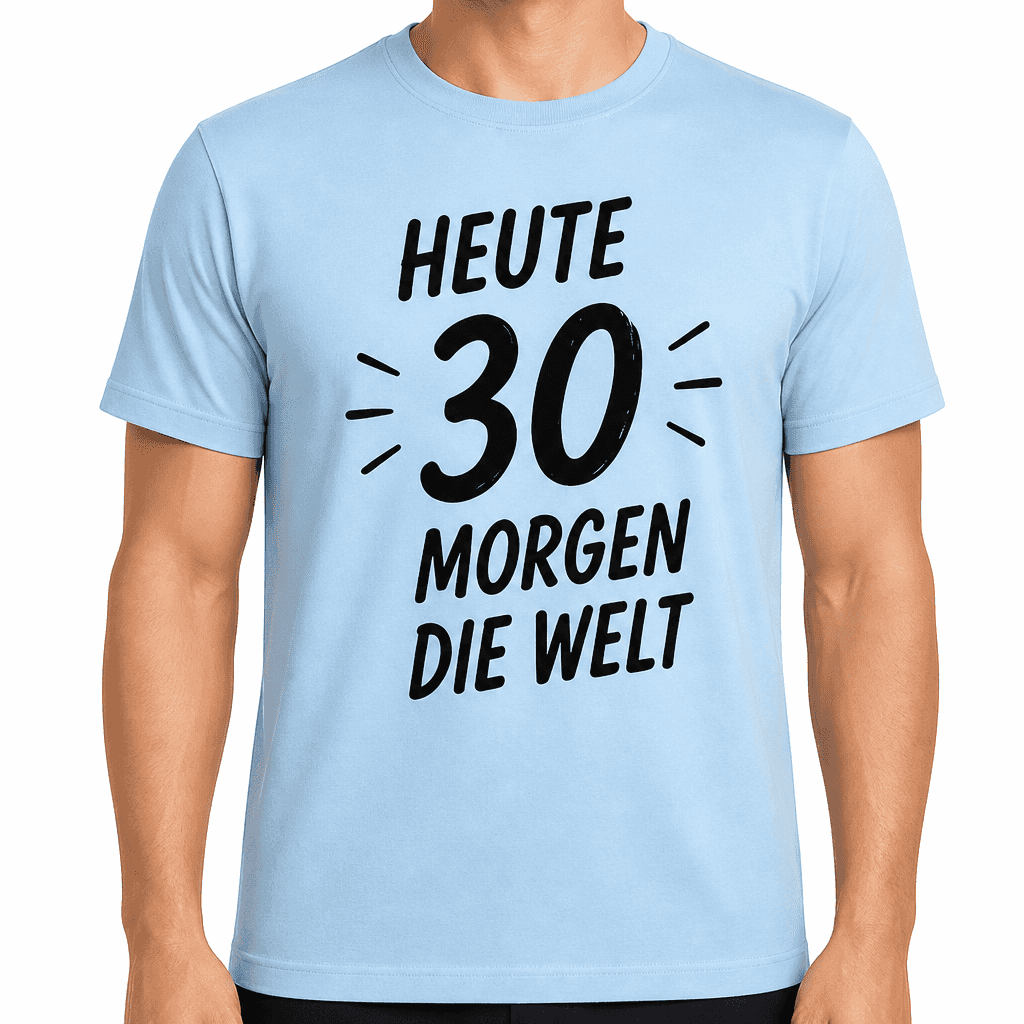 T-Shirt zum 30. Geburtstag – Heute 30 morgen die welt