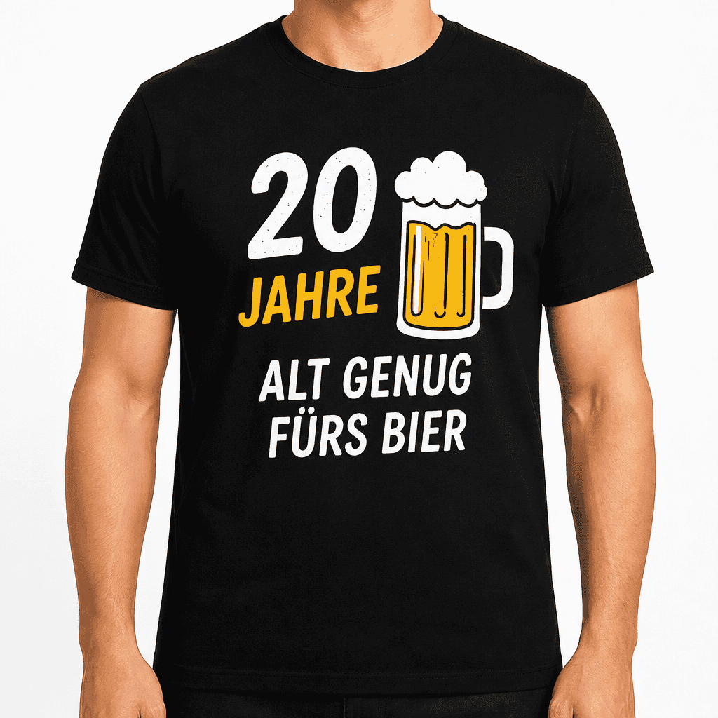 T-Shirt zum 20. Geburtstag – 20 jahre alt genug fürs bier