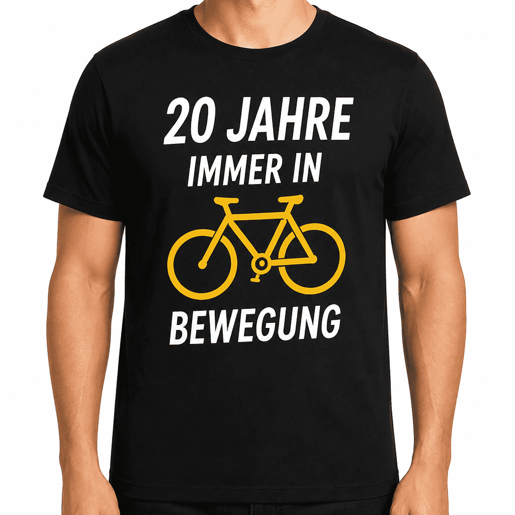 T-Shirt zum 20. Geburtstag – 20 jahre immer in bewegung