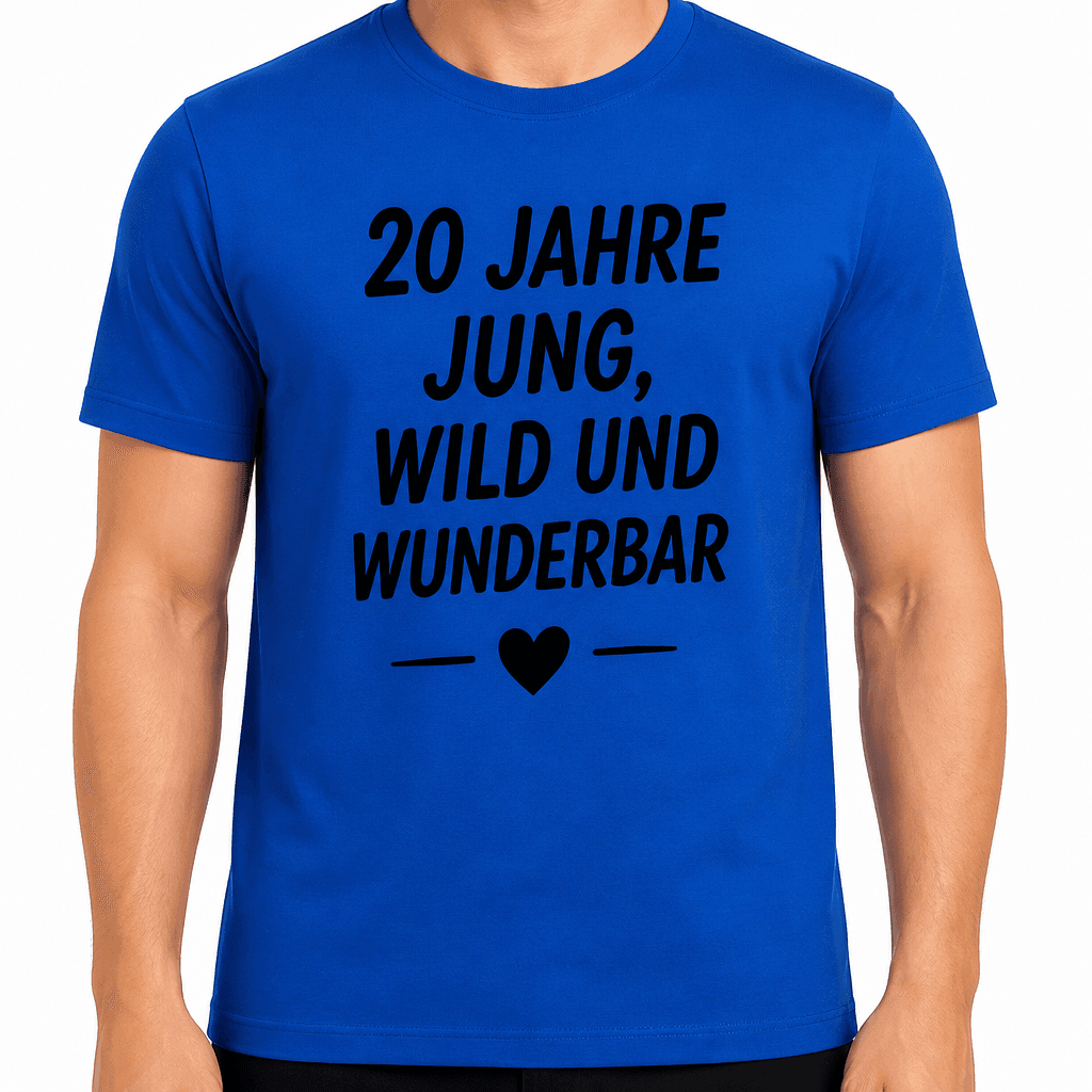 T-Shirt zum 20. Geburtstag – 20 jahre jung, wild und wunderbar