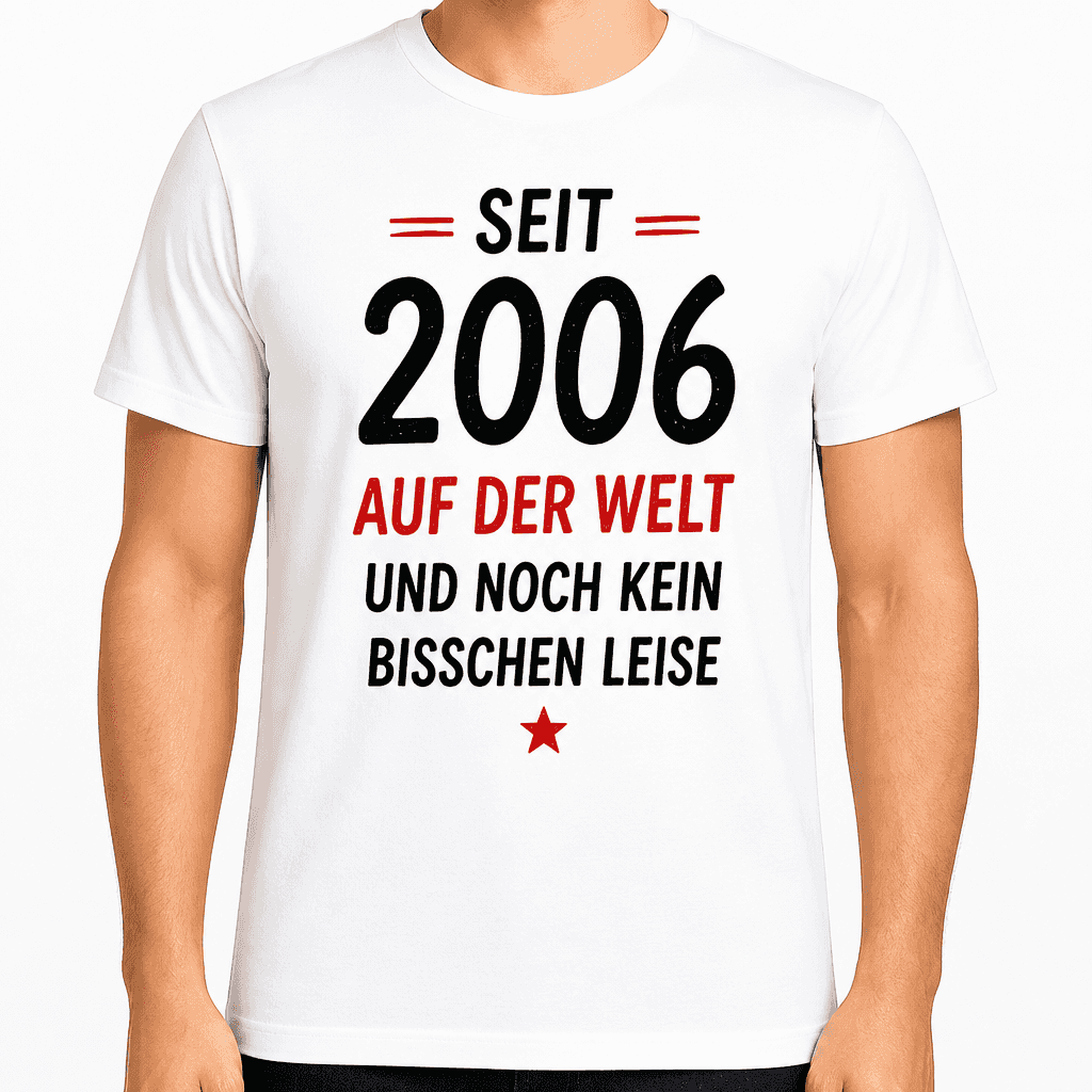 T-Shirt zum 20. Geburtstag – Seit 2006 auf der welt und noch kein bisschen leise