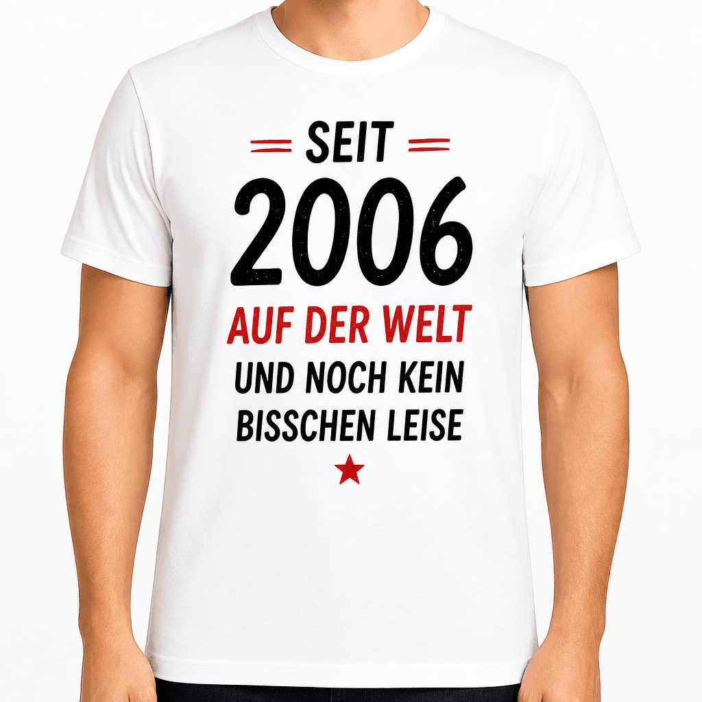 T-Shirt zum 20. Geburtstag – Seit 2006 auf der welt und noch kein bisschen leise