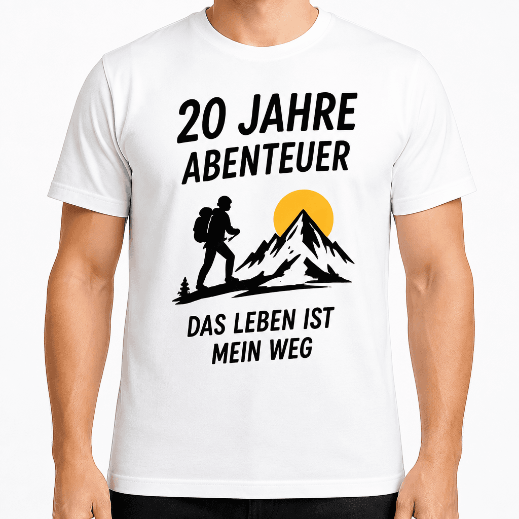 T-Shirt zum 20. Geburtstag – 20 jahre abenteuer das leben ist mein weg