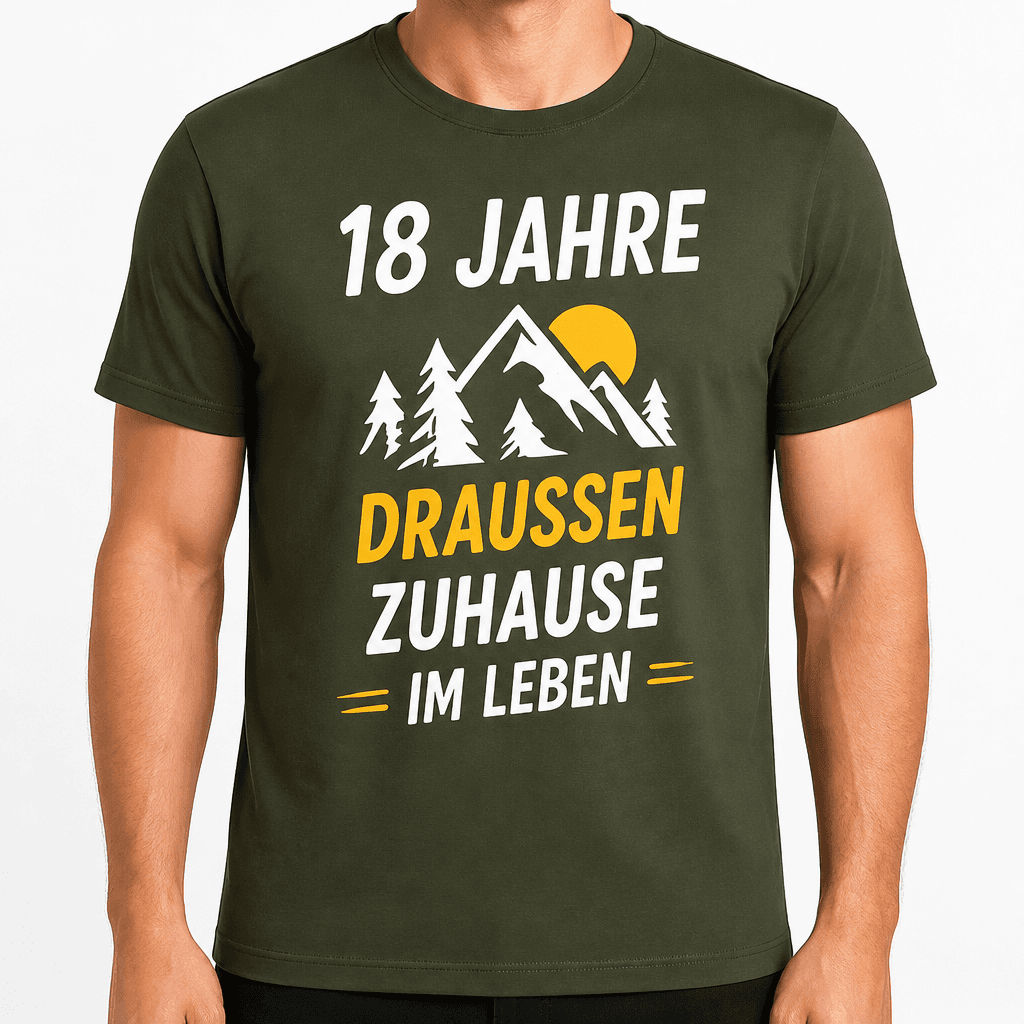 T-Shirt zum 18. Geburtstag – 18 jahre draussen zuhause im leben