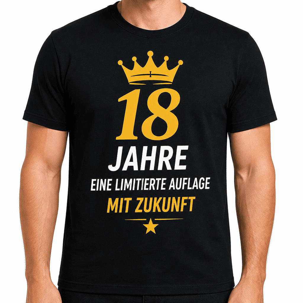 T-Shirt zum 18. Geburtstag – 18 jahre eine limitierte auflage mit zukunft