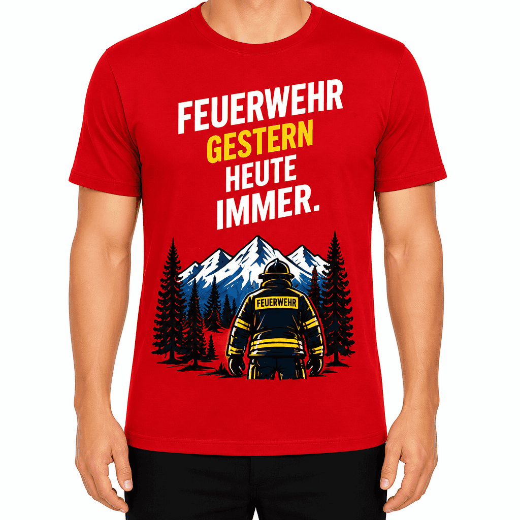 Feuerwehr T-Shirt â Feuerwehr gestern heute immer.