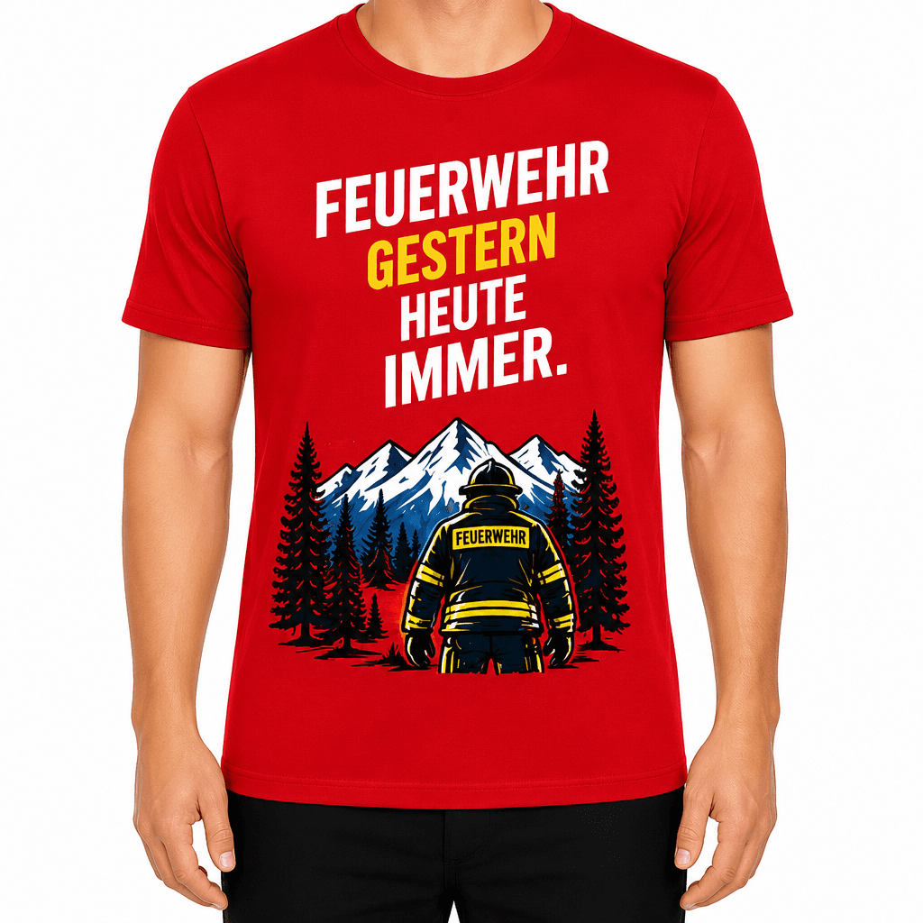 Feuerwehr T-Shirt – Feuerwehr gestern heute immer.