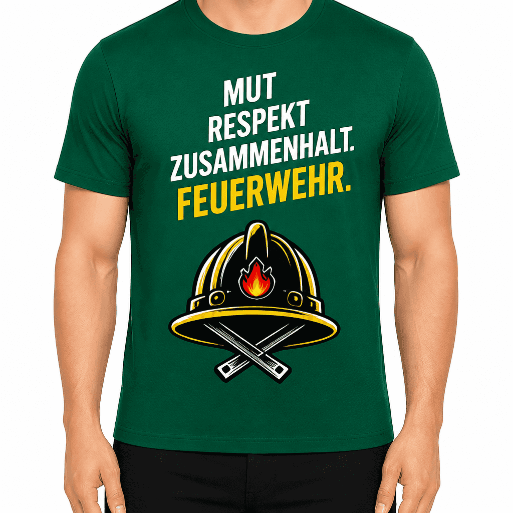Feuerwehr T-Shirt â Mut respekt zusammenhalt. Feuerwehr.