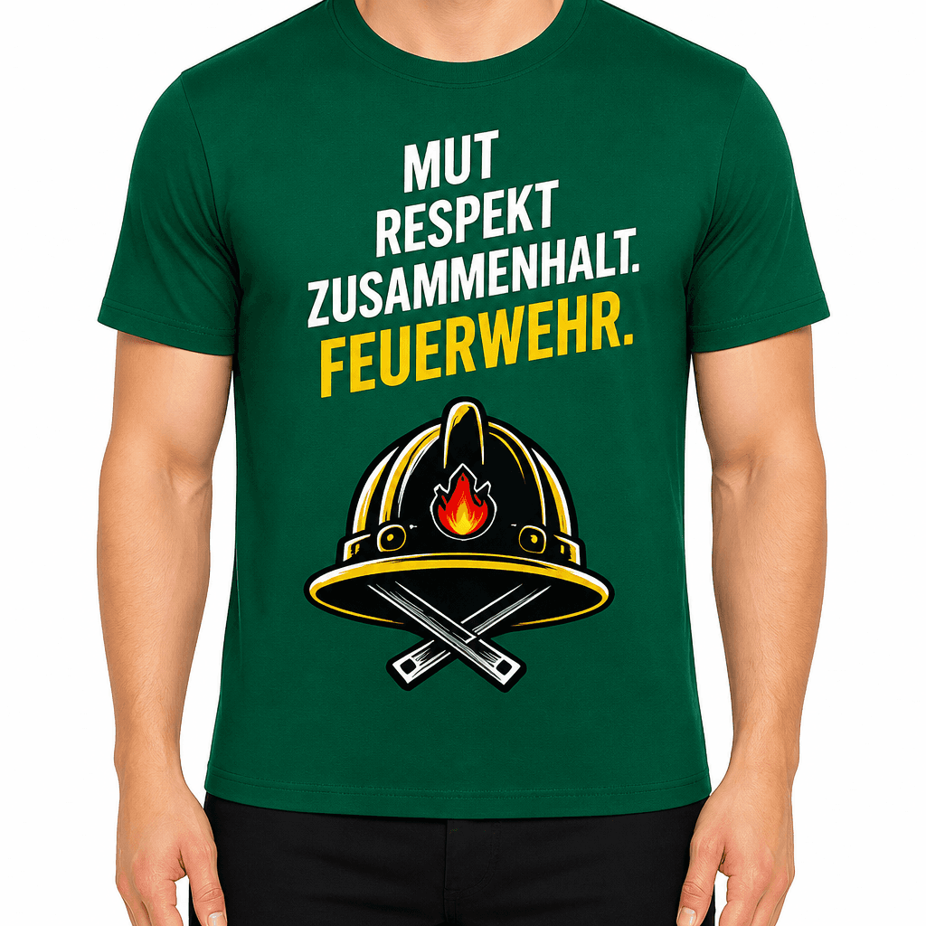 Feuerwehr T-Shirt – Mut respekt zusammenhalt. Feuerwehr.