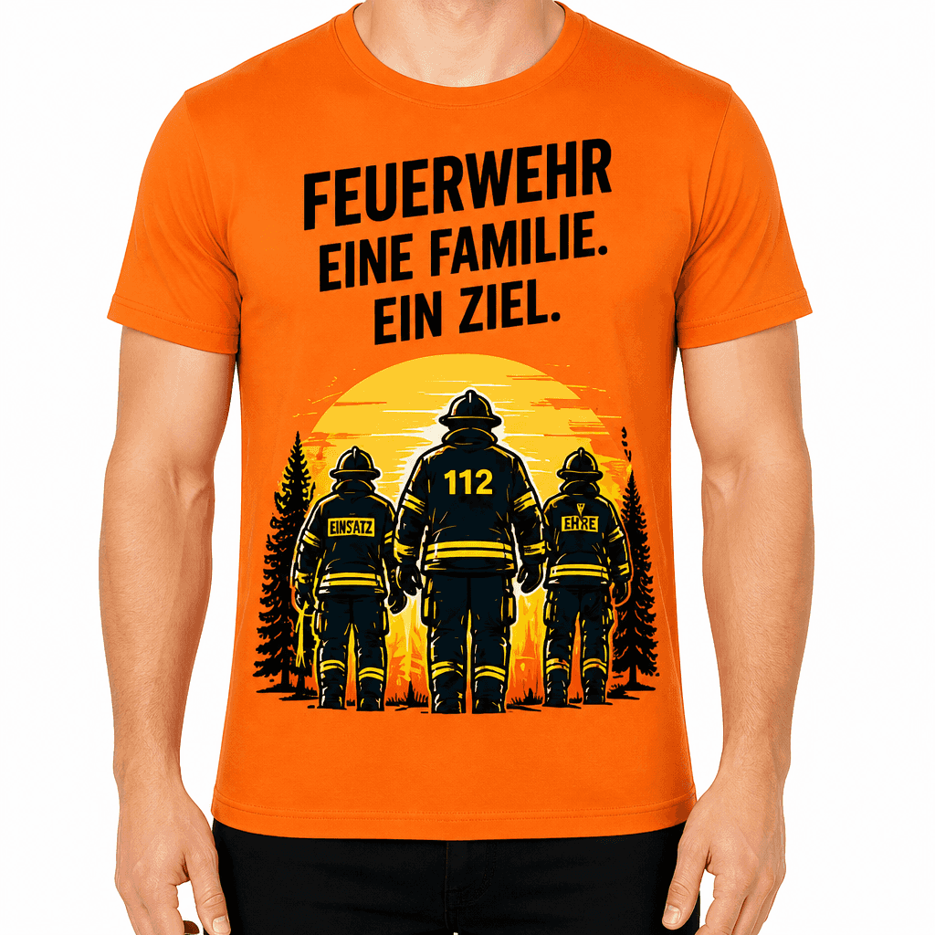 Feuerwehr T-Shirt â Feuerwehr eine familie. Ein ziel.