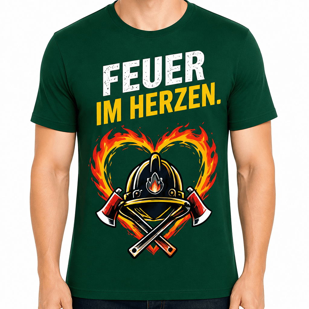 Feuerwehr T-Shirt – Feuer im herzen.