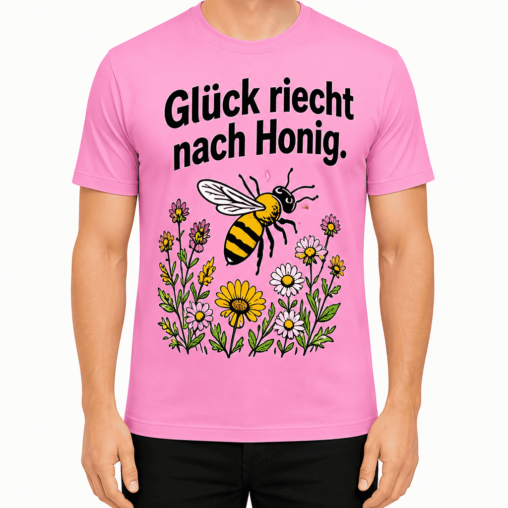Imker-T-Shirt – Glück riecht nach Honig.