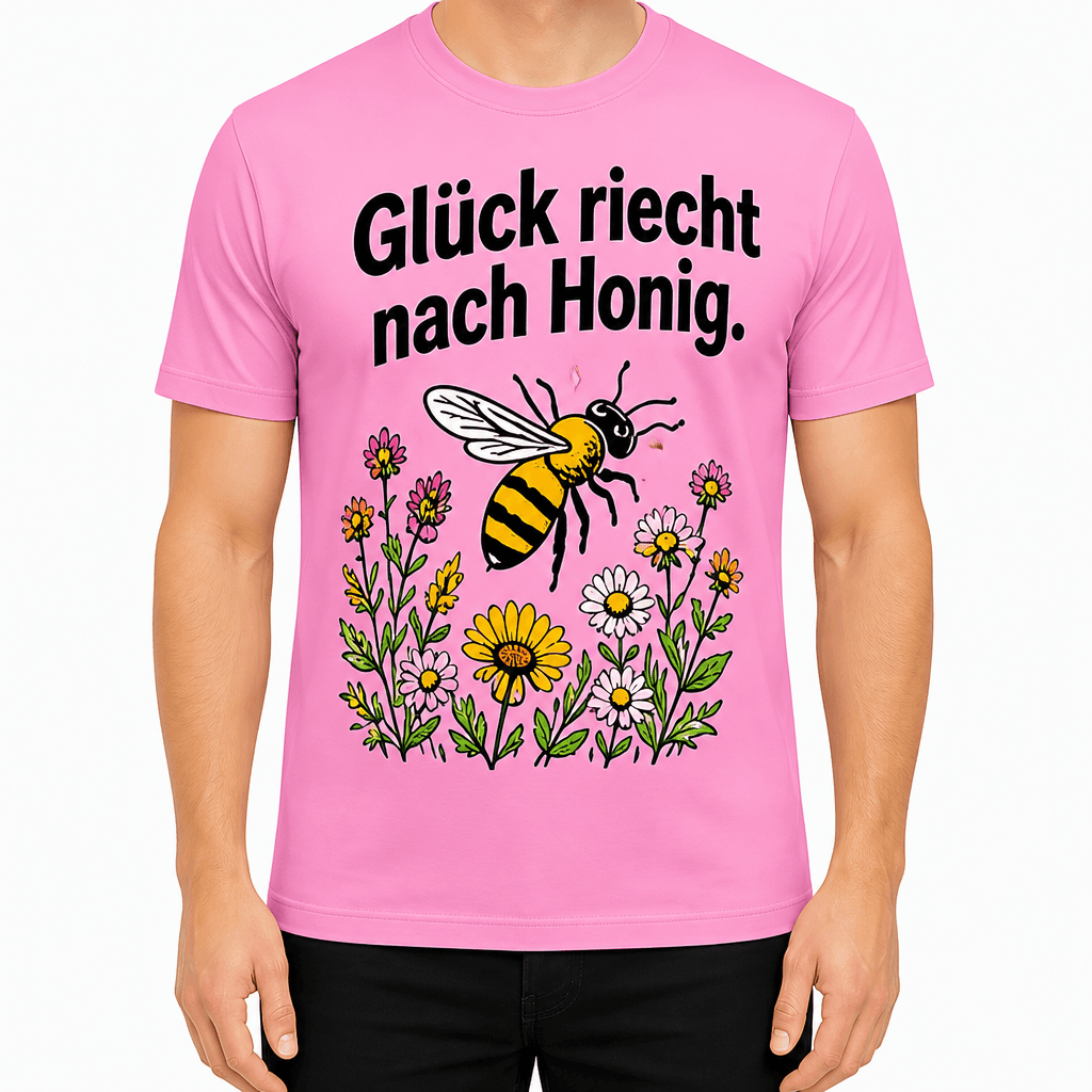 Imker-T-Shirt – Glück riecht nach Honig.
