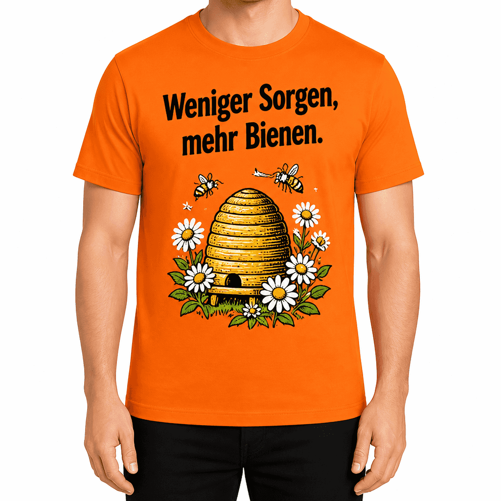 Imker-T-Shirt – Weniger Sorgen, mehr Bienen.