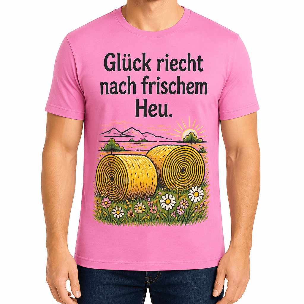 Bauern-T-Shirt – Glück riecht nach frischem Heu.