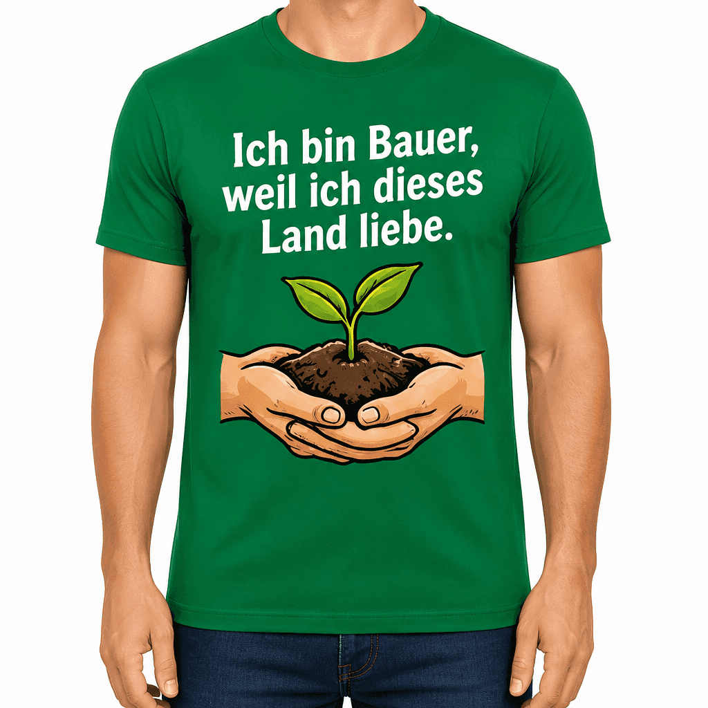 Bauern-T-Shirt – Ich bin Bauer, weil ich dieses Land liebe.