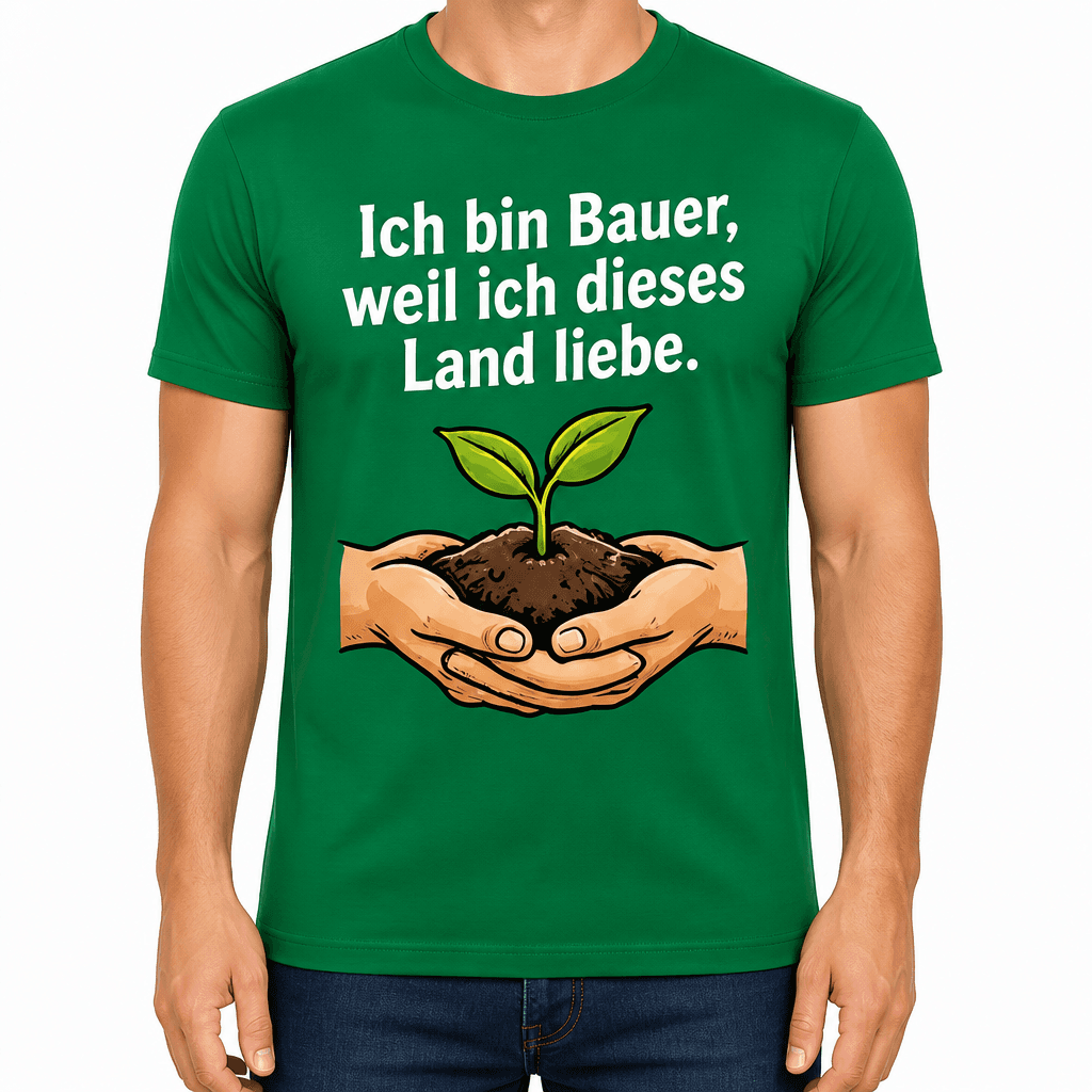 Bauern-T-Shirt – Ich bin Bauer, weil ich dieses Land liebe.