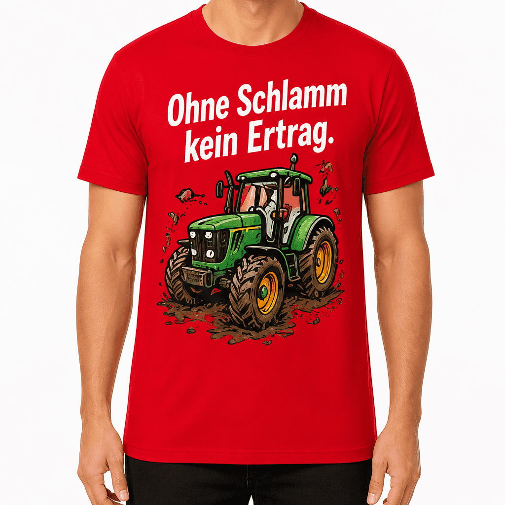 Bauern-T-Shirt – Ohne Schlamm kein Ertrag.