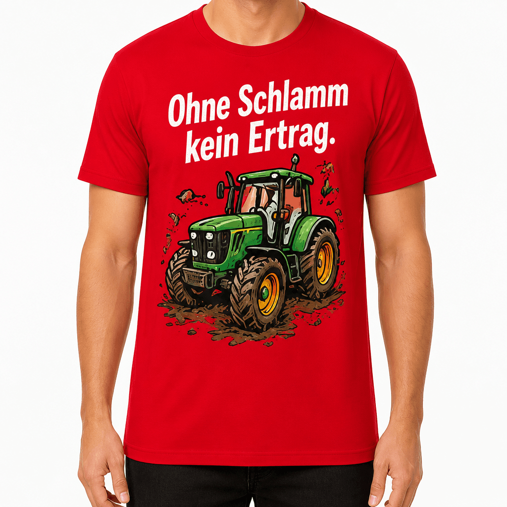 Bauern-T-Shirt – Ohne Schlamm kein Ertrag.