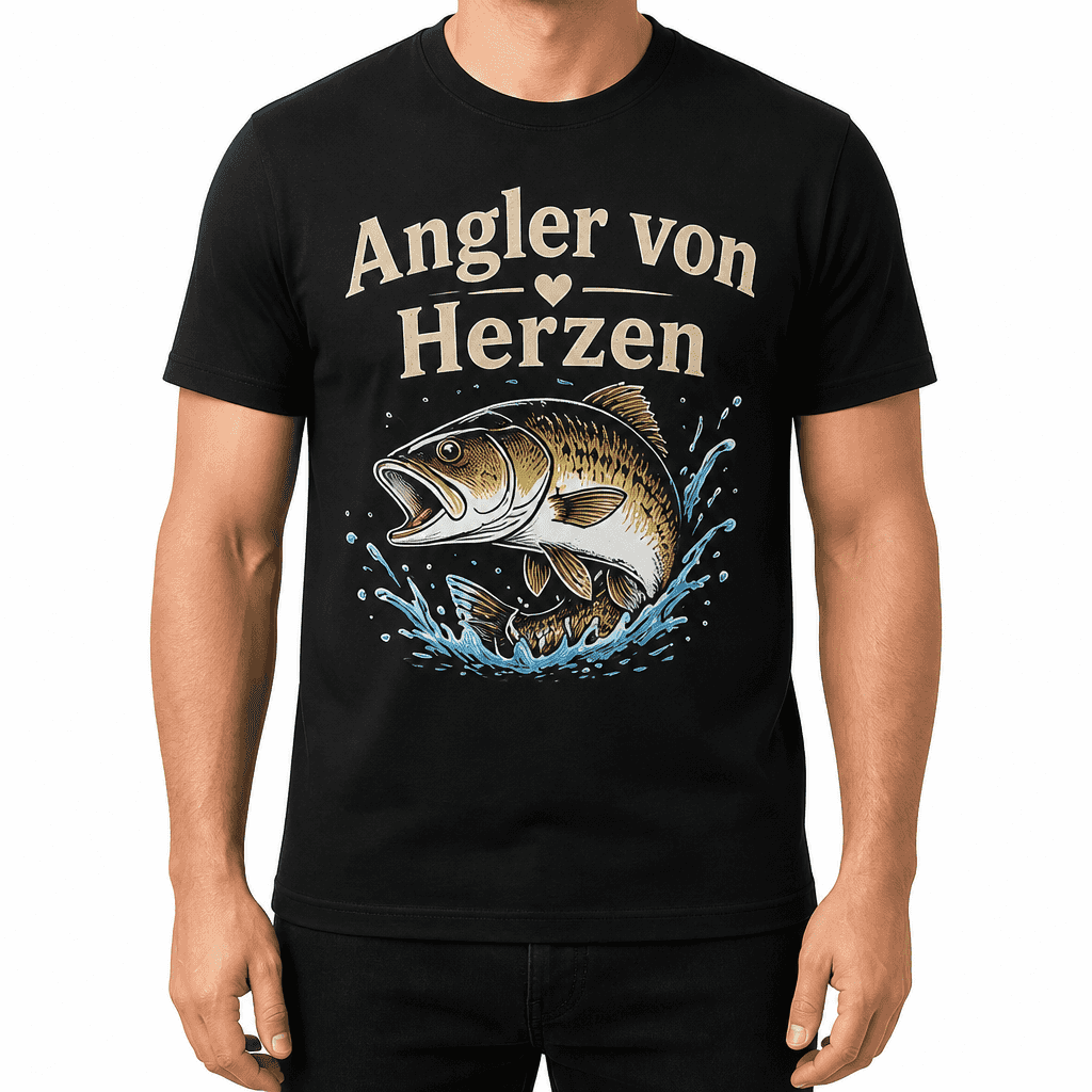 Angler-T-Shirt – Angler von Herzen