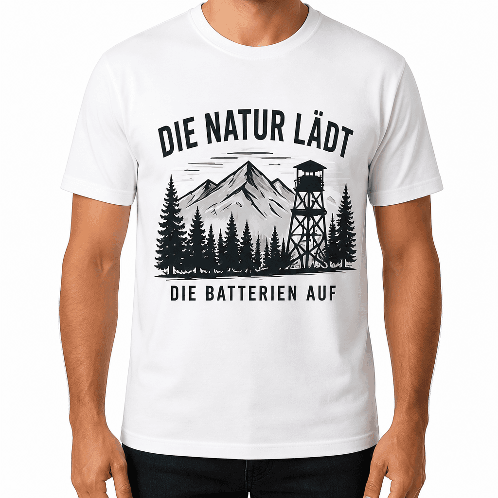Jagd-T-Shirt – DIE NATUR LÄDT DIE BATTERIEN AUF