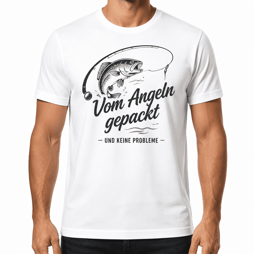 Angler-T-Shirt – Vom Angeln gepackt