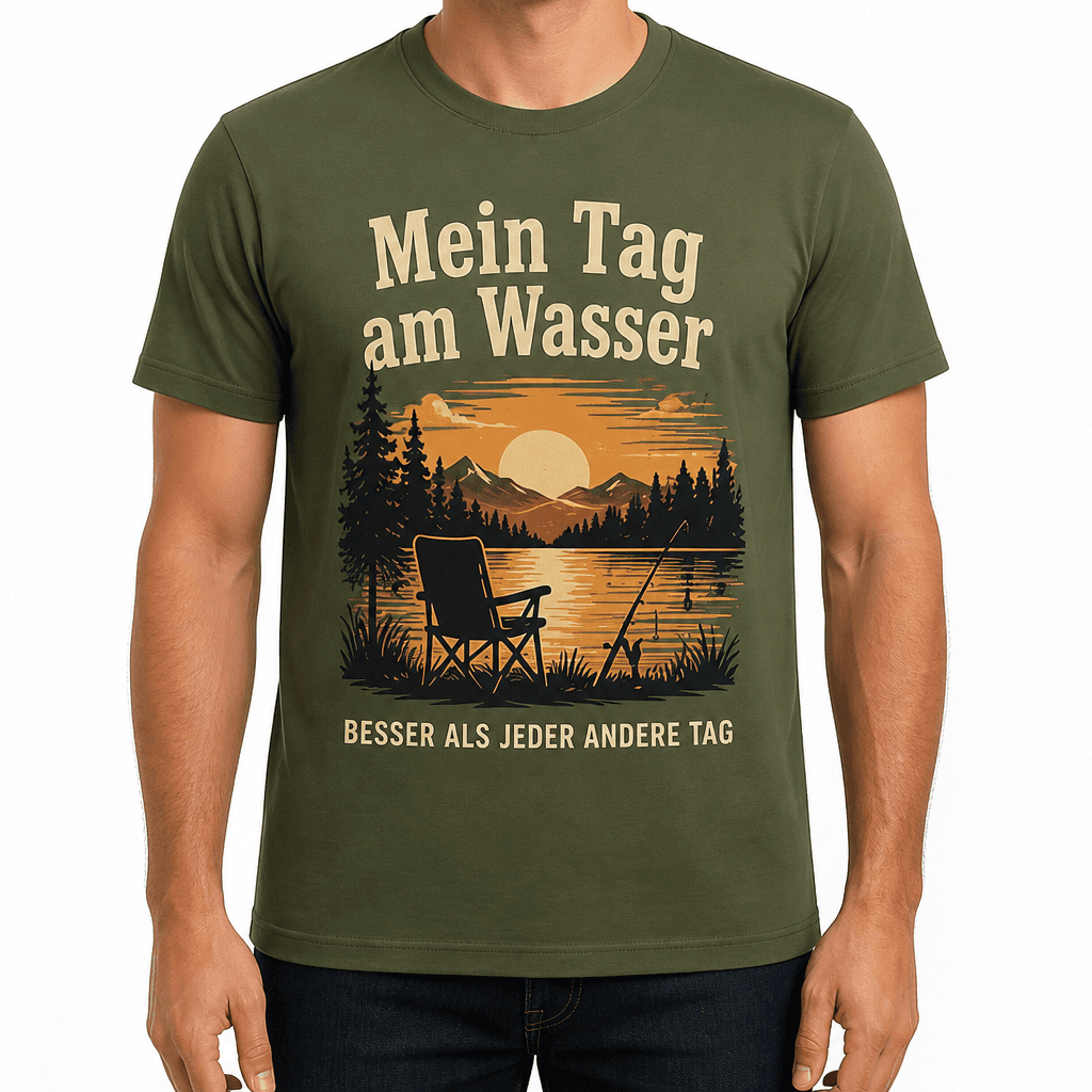 Angler-T-Shirt – Mein Tag am Wasser