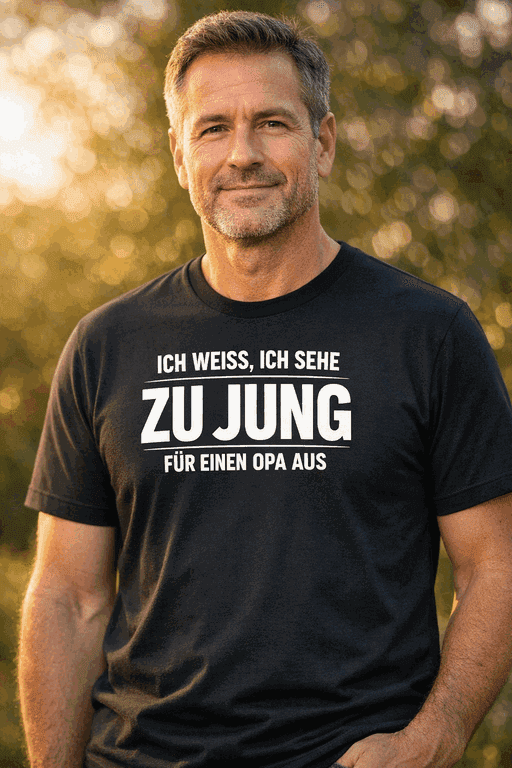 Lustiges T-Shirt zu jung für Opa