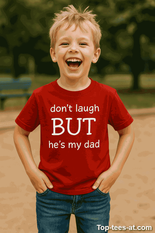 Kinder T-Shirt Don't Laugh But He's My Dad