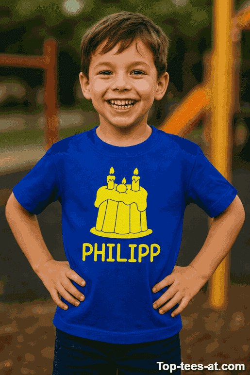 Kinder T-Shirt Geburtstagstorte mit eigenem Namen