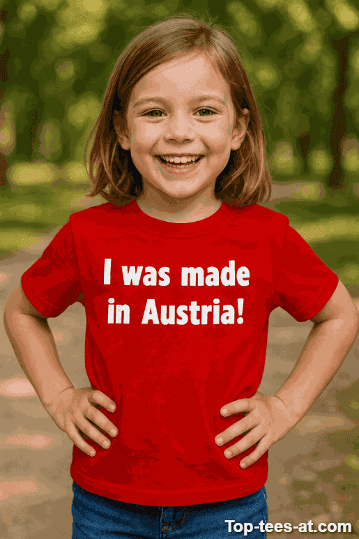 Kinder T-Shirt I was made in Austria