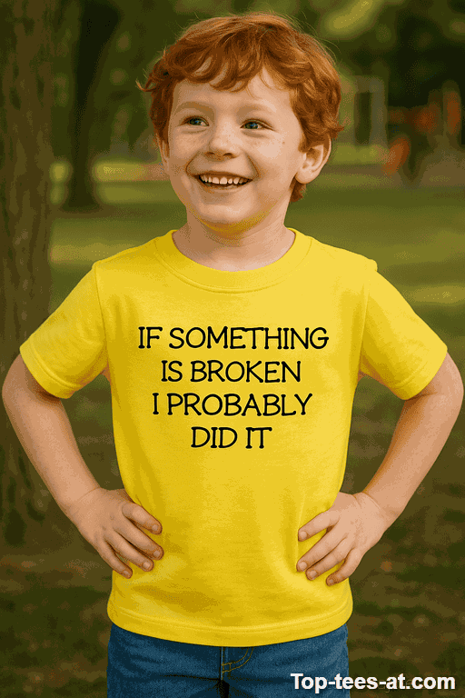 Kinder T-Shirt If Something Is Broken
