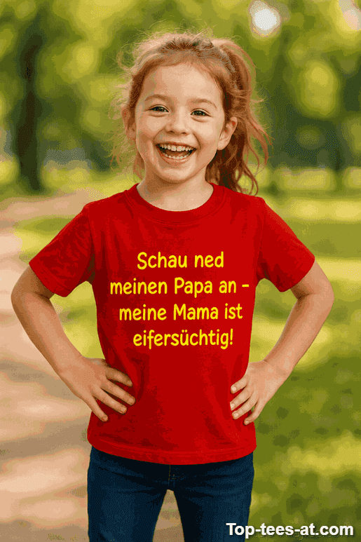 Kinder T-Shirt schau Papa nicht an Mama eifersüchtig