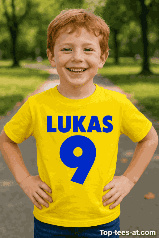 Kinder T-Shirt Sporttrikot mit eigenem Namen